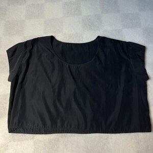 American Apparel Black Cropped Blouse
